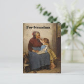 Grootdochter schilderen op de dag van grootouders briefkaart (Staand voorkant)