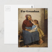 Grootdochter schilderen op de dag van grootouders briefkaart (Voorkant / Achterkant)