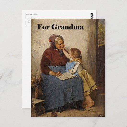 Grootdochter schilderen op de dag van grootouders briefkaart (Voorkant / Achterkant)