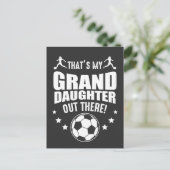 Grootdochter Soccer Girl Proud grootouders Briefkaart (Staand voorkant)