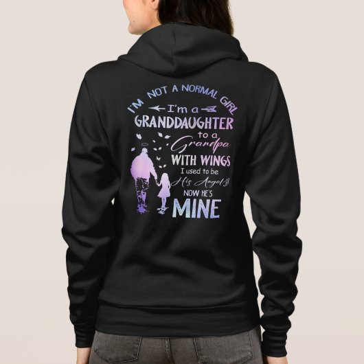 Grootdochter van normaal meisje, opa met Wings Ang Hoodie (Achterkant)
