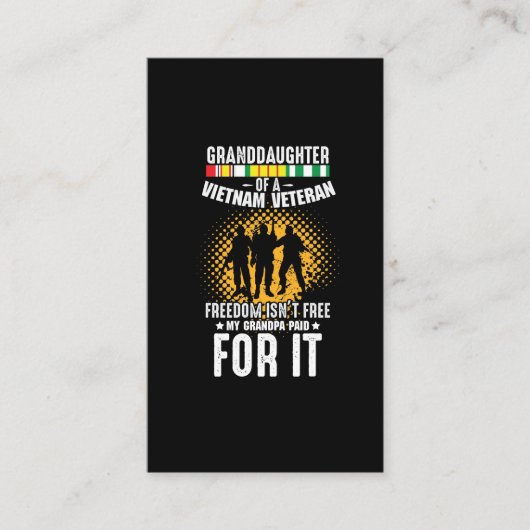 Grootdochter Vietnam Veteran Grandpa Soldaat Visitekaartje (Voorkant)
