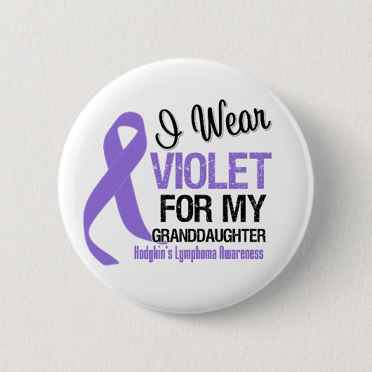 Grootdochter Violet Ribbon Hodgkins Lymphoma Ronde Button 5,7 Cm (Voorkant)