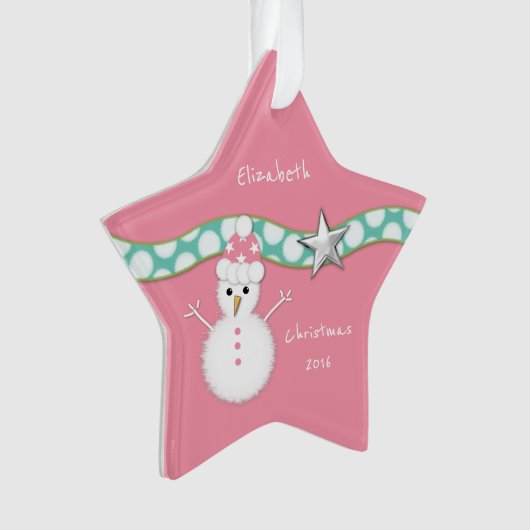 Grootdochter voor kerstsnowman ornament (voorkant)