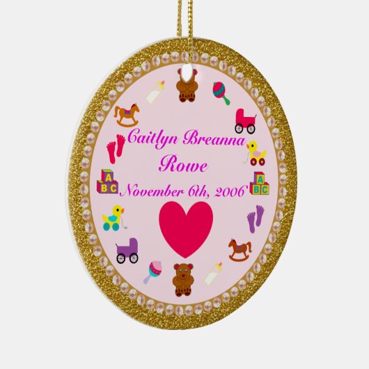 Grootdochters gepersonaliseerde kerstversiering keramisch ornament (Rechts)