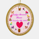 Grootdochters gepersonaliseerde kerstversiering keramisch ornament (Links)