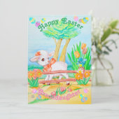 Grootdochters persoonlijke paaskaart. aankondiging (Staand voorkant)