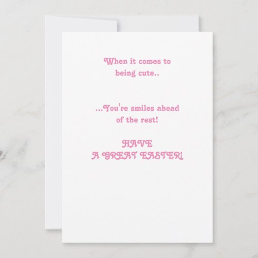 Grootdochters persoonlijke paaskaart. aankondiging (Achterkant)