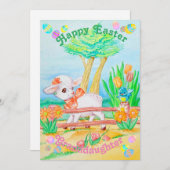 Grootdochters persoonlijke paaskaart. aankondiging (Voorkant / Achterkant)