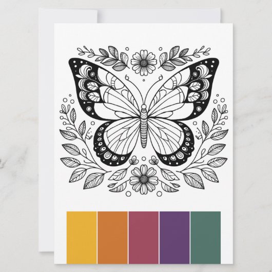 Grootformaat Vlinder Kleurplaten Kaarten Kunstther (Voorkant)