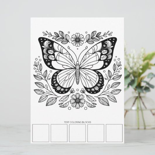 Grootformaat Vlinder Kleurplaten Kaarten Kunstther (Staand voorkant)