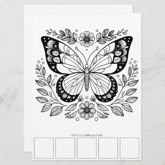 Grootformaat Vlinder Kleurplaten Kaarten Kunstther (Voorkant / Achterkant)