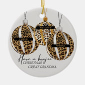 Grootfoto van leopard-afdruk Boujee-kerst Keramisch Ornament (Voorkant)