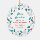 Grootfoto's en Woodland Snowflake Wreath Keramisch Ornament (Links)