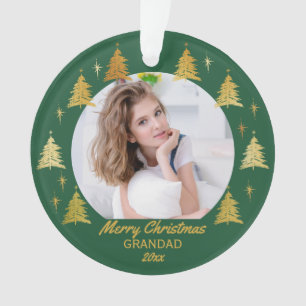 Grootgroen en gouden kerstbomen Foto Ornament