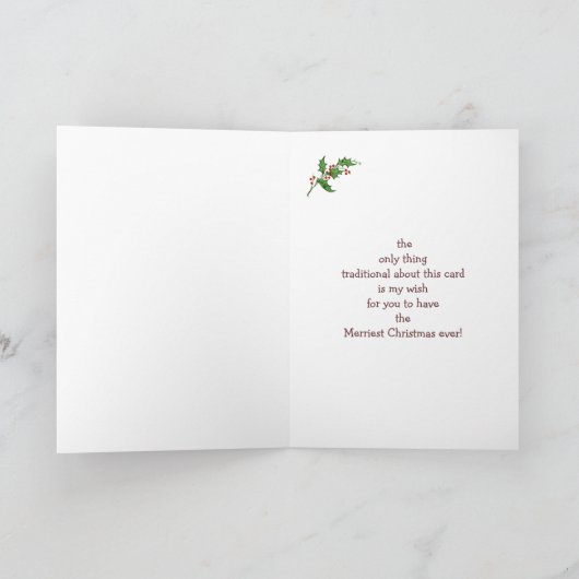 Grootgrootmakerij kerstboomwortel, vogel Humor Feestdagen Kaart (Binnen)