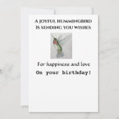 Grootgrootmoeder Birthday Hummingbird Waterverf (Achterkant)