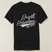 Grootgrootmoeder Est 2021 Eerste Grootmoeder H T-shirt (Design voorkant)