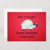 Grootgrootmoeder houdt van je! briefkaart (Voorkant / Achterkant)