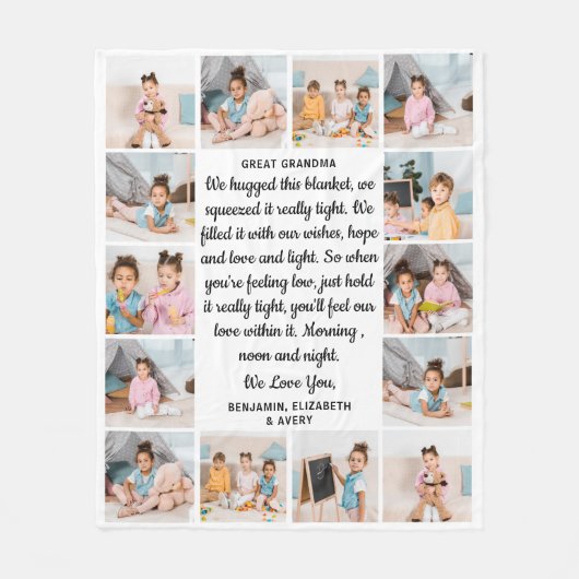 Grootgrootmoeder persoonlijke foto's 14 Collage Fleece Deken (Voorkant)