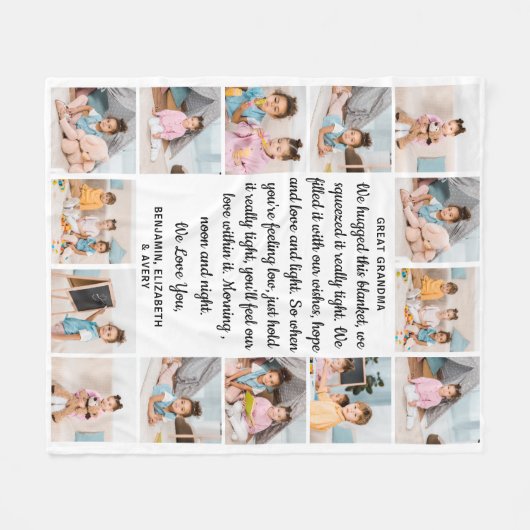 Grootgrootmoeder persoonlijke foto's 14 Collage Fleece Deken (Voorkant (Horizontaal))