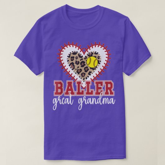 Grootgrootmoeder Softball Great Grandma T-Shir T-shirt (Design voorkant)