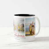 Grootgrootmoeder 'We houden van je' 3 Foto Collage Tweekleurige Koffiemok (Voorkant rechts)