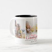 Grootgrootmoeder 'We houden van je' 3 Foto Collage Tweekleurige Koffiemok (Voorkant links)