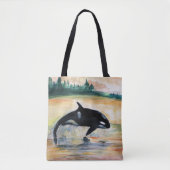 Groothandel in Canvas tas met wildvrije orca (Voorkant)