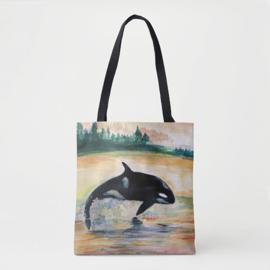 Groothandel in Canvas tas met wildvrije orca (Voorkant)