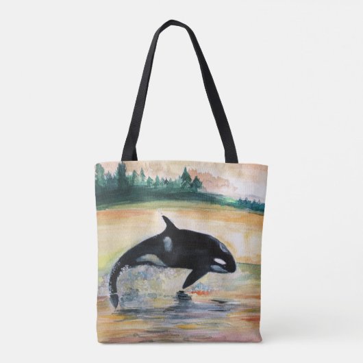 Groothandel in Canvas tas met wildvrije orca (Achterkant)