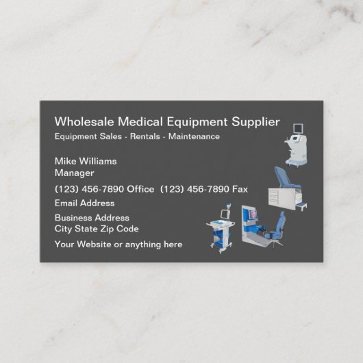 Groothandel in medische apparatuur Visitekaartjes (Voorkant)