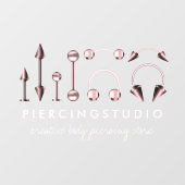 Groothandel in piercingwinkels raamsticker (Vel)