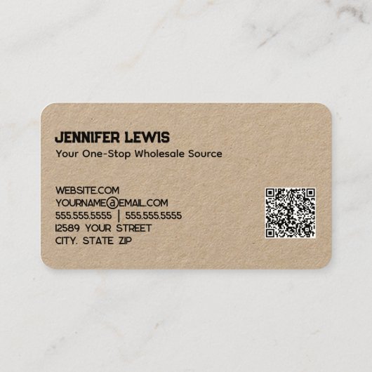 Groothandel Kraft Visitekaartje (Achterkant)