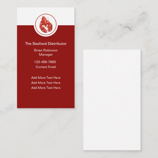 Groothandel Zeevruchten Distributeur Visitekaartje (Voorkant / Achterkant)