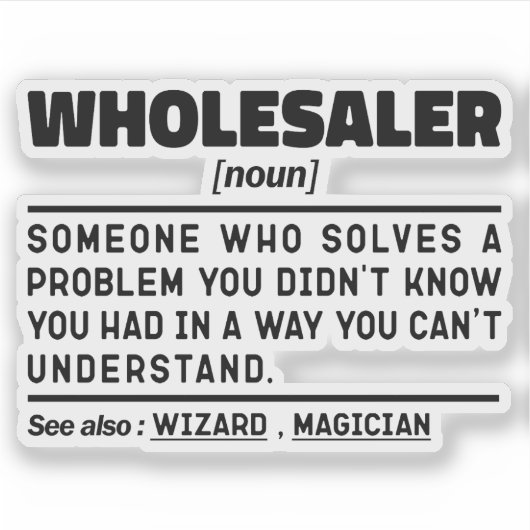 Groothandelaar Noun Merchandise Buyer Beroep Schat Sticker (Voorkant)