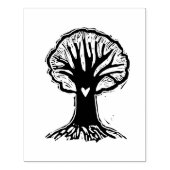 Grootharige handbediende linocut-stijl rubberstempel (Afrduk)