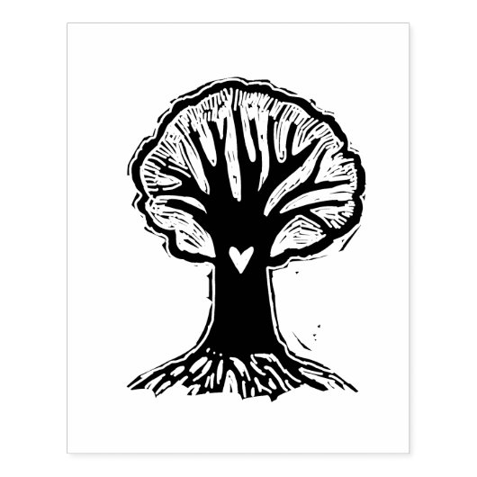 Grootharige handbediende linocut-stijl rubberstempel (Afrduk)