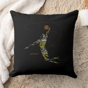 Grootheid Basketbal Typografie Kussen
