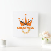 Grootheid | Inspirerende Kroon Succes Vierkante Klok (Huis)