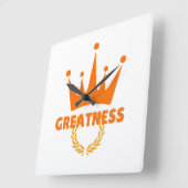 Grootheid | Inspirerende Kroon Succes Vierkante Klok (Hoek)