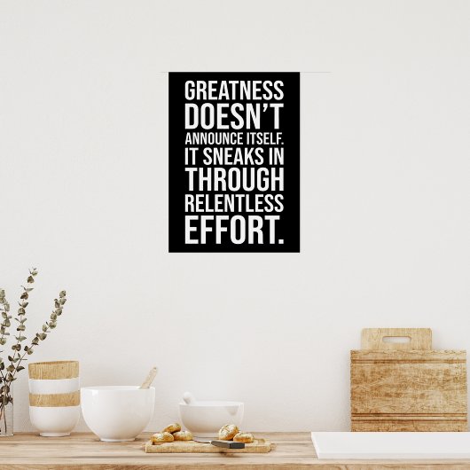 Grootheid - Succes Hustle Motivatie Poster (Keuken)