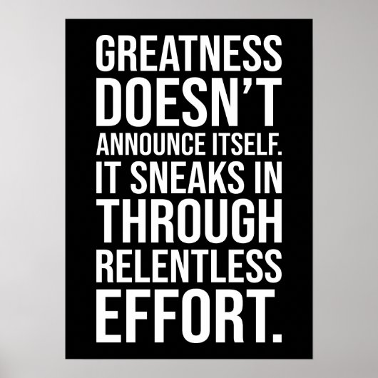 Grootheid - Succes Hustle Motivatie Poster (Voorkant)