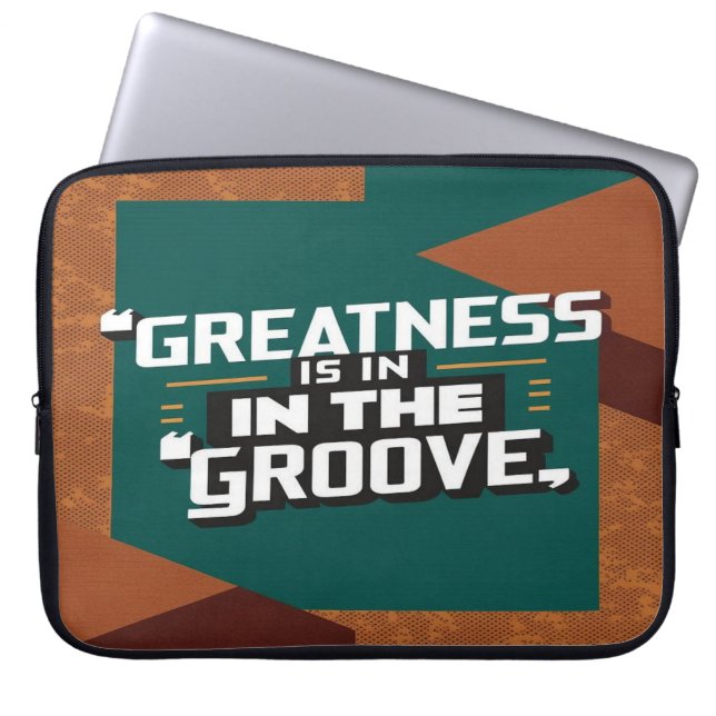 Grootheid Zit In De Groove Laptop Sleeve (Voorkant)