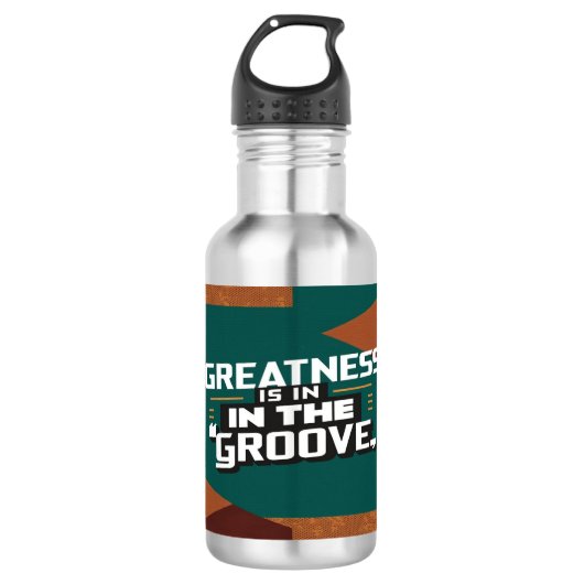 Grootheid Zit In De Groove waterfles (Voorkant)