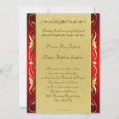 Groothertog Red Jewel Gold Scroll Red Uitnodiging (Achterkant)