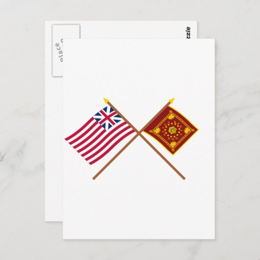 Groothertogdom en Pulaski-vlaggen Briefkaart (Voorkant / Achterkant)