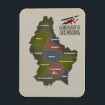 Groothertogdom luxemburg magneet<br><div class="desc">De kaart van het Groothertogdom Luxemburg heeft een tweevlak in  stijl.</div>