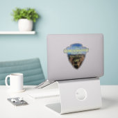 Groothertogdom (pijlpunt) sticker (Laptop op bureau)