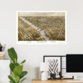 Groothertogdom Rapiden, MI Panorama Map - 1868 Poster (Thuiskantoor)